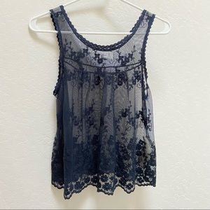 A&F sheer lace flowy tank top